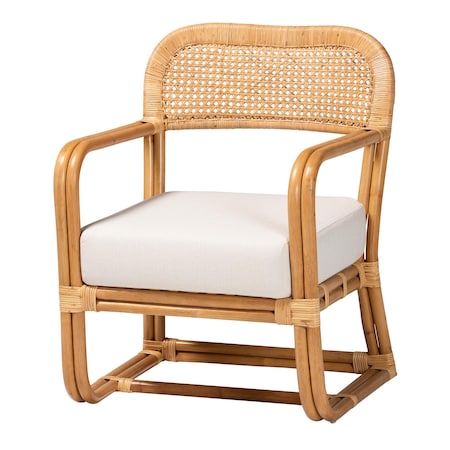 Bali & Pari Ailith Modern Bohemian Light Honey Rattan Arm Chair 243-13643-ZORO